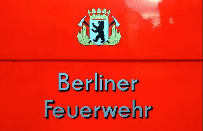 Framed Print : Berlin, the fire department logo on a police car Framed Print : Berlin, the fire department logo on a police car