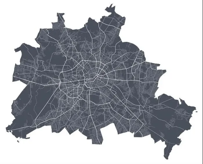 Framed Print : Berlin map. Detailed vector map of Berlin city administrative area. Dark poster with streets on white background Framed Print : Berlin map. Detailed vector map of Berlin city administrative area. Dark poster with streets on white background