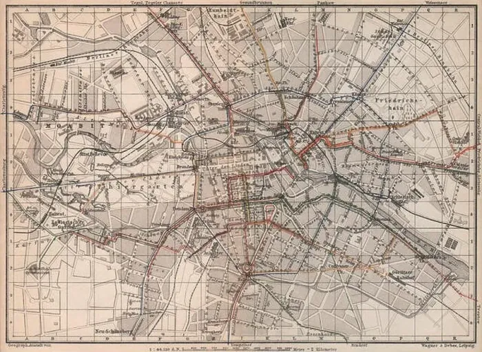 Framed Print : BERLIN STRAßENBAHNNETZ. Tramway network city centre / innere stadt plan, 1886 map Framed Print : BERLIN STRAßENBAHNNETZ. Tramway network city centre / innere stadt plan, 1886 map