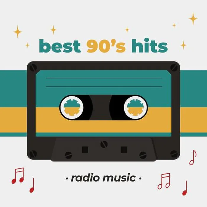 Framed Print : Best 90s hits poster with compact cassette image. Vector retro style illustration Framed Print : Best 90s hits poster with compact cassette image. Vector retro style illustration