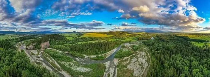 Framed Print : Bialka natural reserve in Podhale, Poland. Drone panorama Framed Print : Bialka natural reserve in Podhale, Poland. Drone panorama