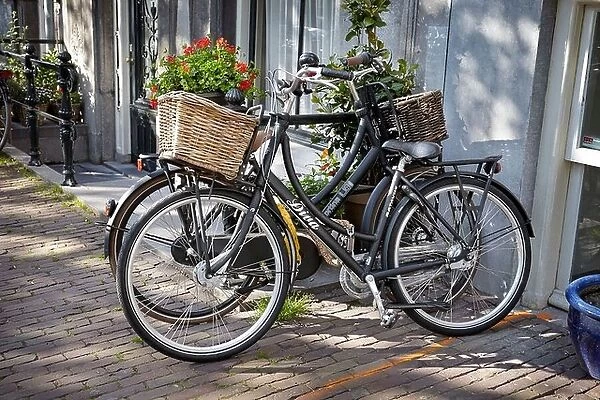 Bicycle on the street - Amsterdam, Holland, Netherlands