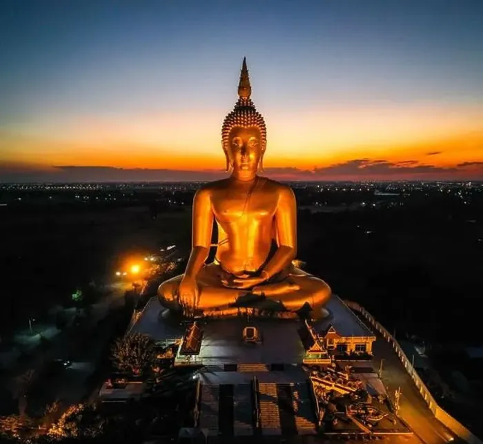 Framed Print : Big Buddha during sunset at Wat Muang in Ang Thong, Thailand Framed Print : Big Buddha during sunset at Wat Muang in Ang Thong, Thailand