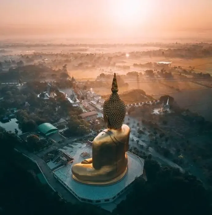Framed Print : Big Buddha during sunset at Wat Muang in Ang Thong, Thailand Framed Print : Big Buddha during sunset at Wat Muang in Ang Thong, Thailand