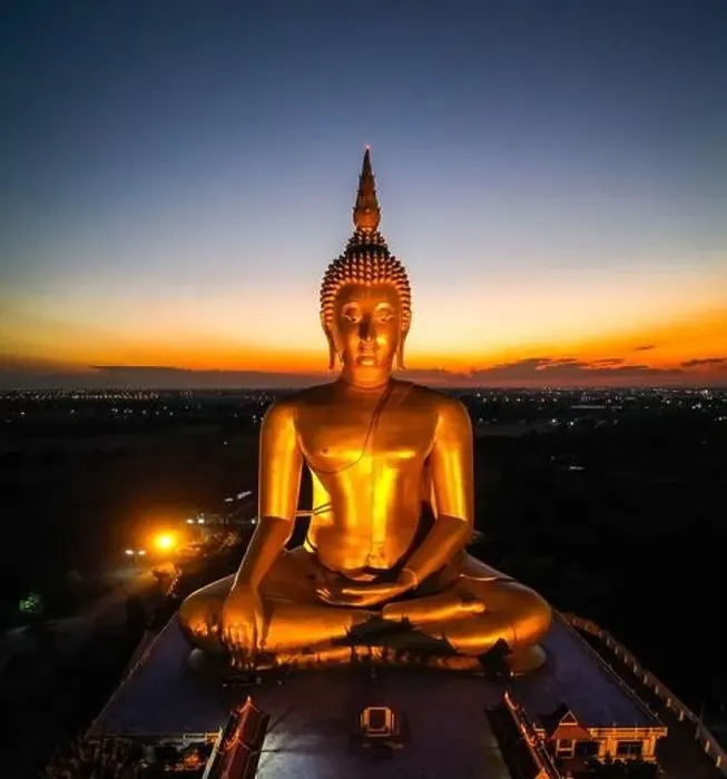 Framed Print : Big Buddha during sunset at Wat Muang in Ang Thong, Thailand Framed Print : Big Buddha during sunset at Wat Muang in Ang Thong, Thailand