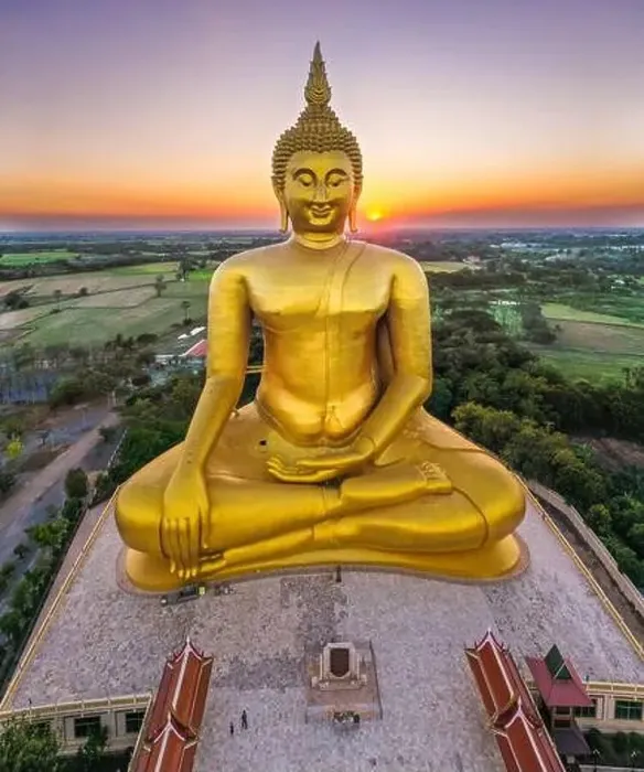 Framed Print : Big Buddha during sunset at Wat Muang in Ang Thong, Thailand Framed Print : Big Buddha during sunset at Wat Muang in Ang Thong, Thailand