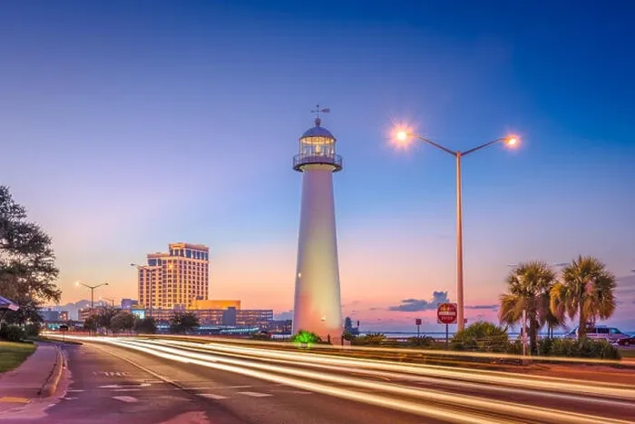 Framed Print : Biloxi, Mississippi, USA at Biloxi Lighthouse