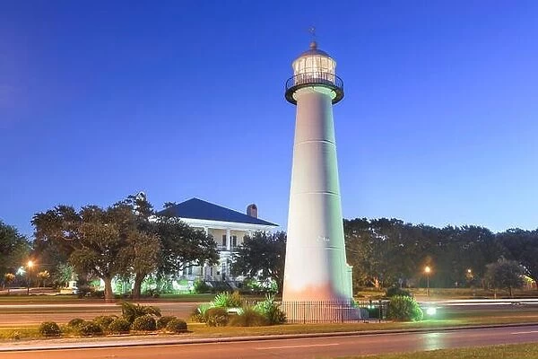 Biloxi, Mississippi, USA Light House at dusk