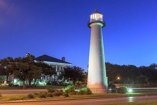 Biloxi, Mississippi, USA Light House at night