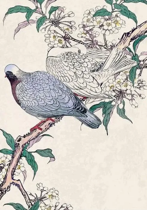 Framed Print : Bird Art. Oriental-style bird illustration. Digital watercolor on a grunge beige background Framed Print : Bird Art. Oriental-style bird illustration. Digital watercolor on a grunge beige background