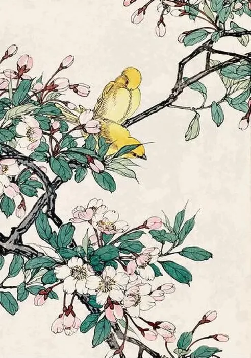 Framed Print : Bird Art. Oriental-style bird illustration. Digital watercolor on a grunge beige background Framed Print : Bird Art. Oriental-style bird illustration. Digital watercolor on a grunge beige background