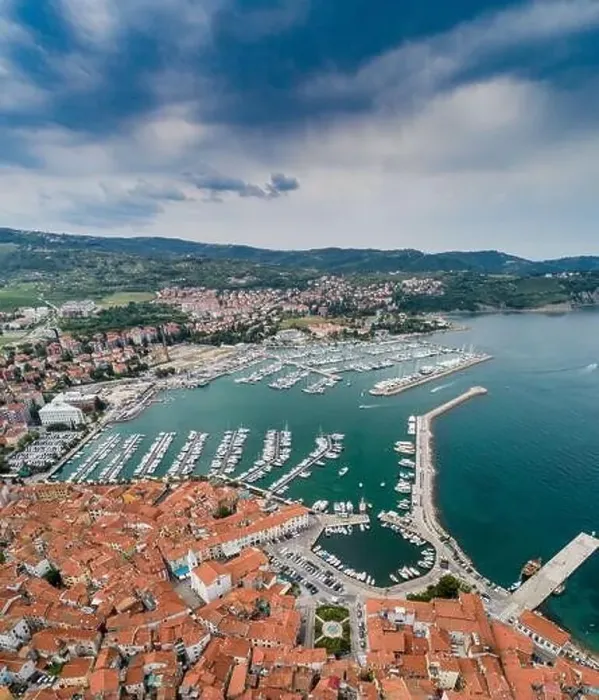 Framed Print : Bird eye view of Izola on Slovenian adriatic coast Framed Print : Bird eye view of Izola on Slovenian adriatic coast