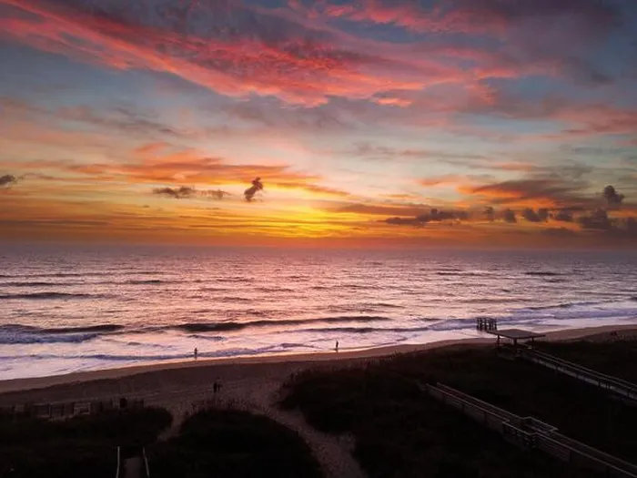 Framed Print : A bird's eye view of a beach during a sunset Framed Print : A bird's eye view of a beach during a sunset