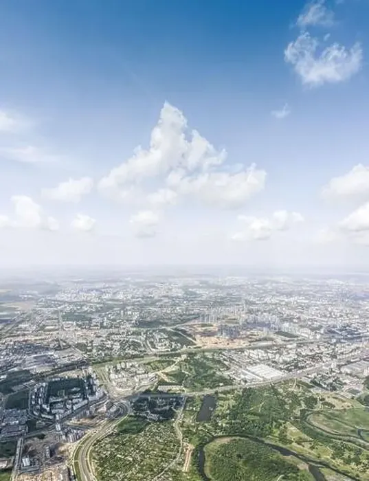 Framed Print : birds eye view of cityscape on sunny day. residential neighborhood near green park. vertical aerial panorama Framed Print : birds eye view of cityscape on sunny day. residential neighborhood near green park. vertical aerial panorama