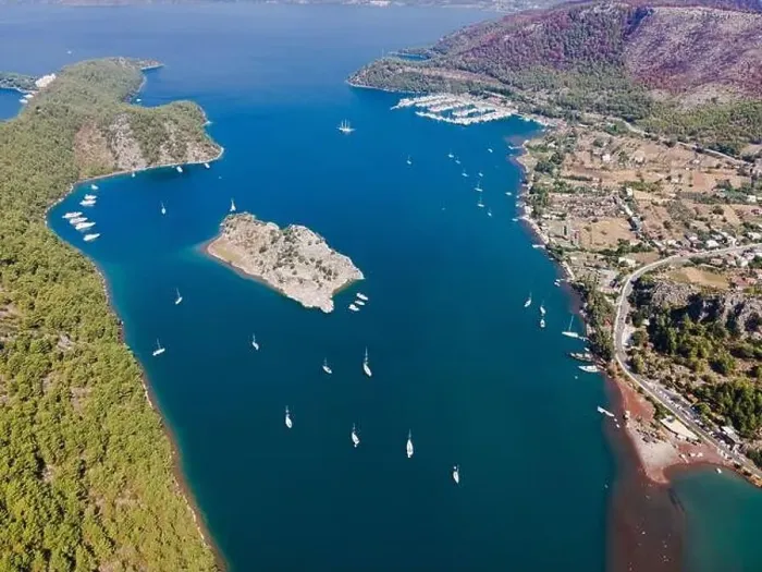 Framed Print : Bird's eye view of Kızkumu beach shot with drone. Marmaris, Turkey Framed Print : Bird's eye view of Kızkumu beach shot with drone. Marmaris, Turkey