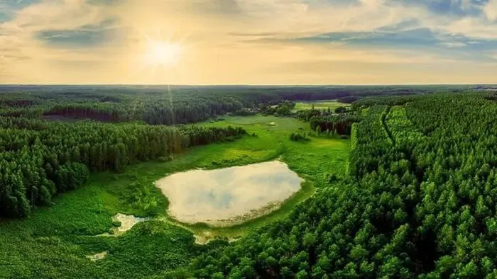 Framed Print : Bird's-eye view of Masuria in north-eastern Poland Framed Print : Bird's-eye view of Masuria in north-eastern Poland