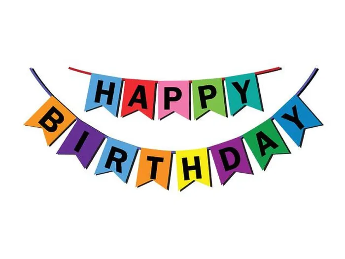 Framed Print : Birthday wishes banner. clip art image. with white background Framed Print : Birthday wishes banner. clip art image. with white background