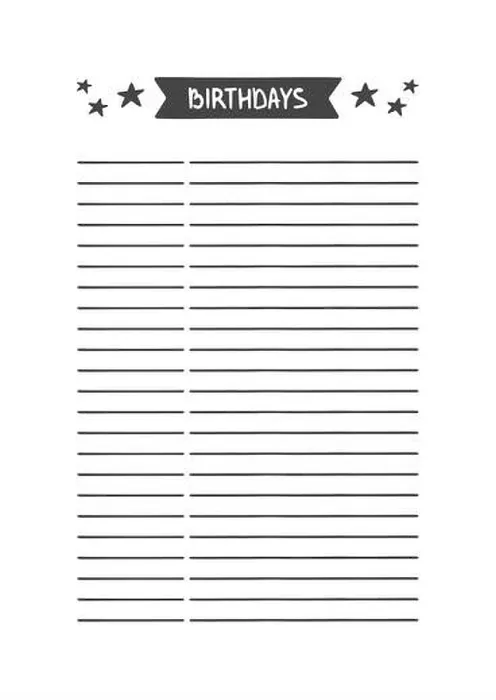 Framed Print : Birthdays. Vector Template for Agenda, Planner and Other Stationery. Printable Organizer for Study, School or Work Framed Print : Birthdays. Vector Template for Agenda, Planner and Other Stationery. Printable Organizer for Study, School or Work