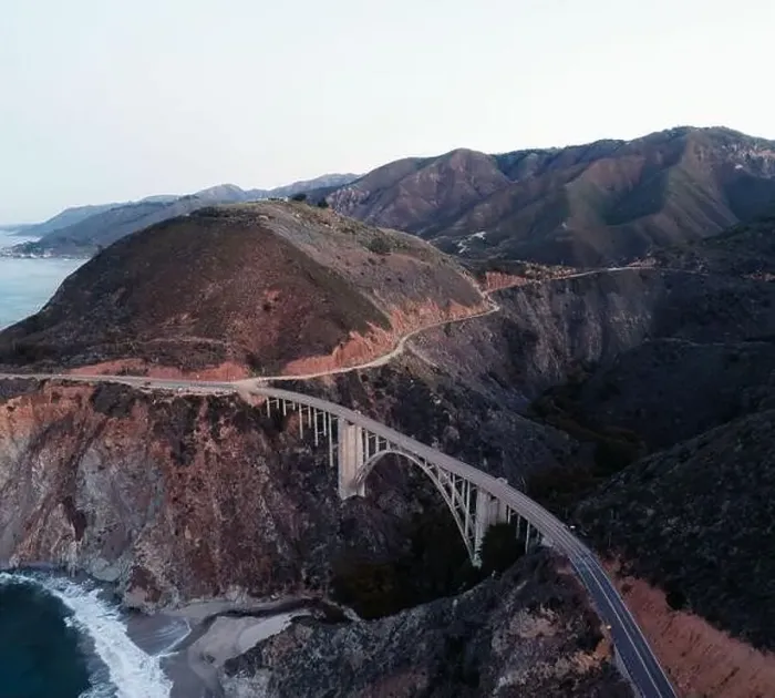 Framed Print : Bixby Bridge in Big Sur California, aerial Framed Print : Bixby Bridge in Big Sur California, aerial