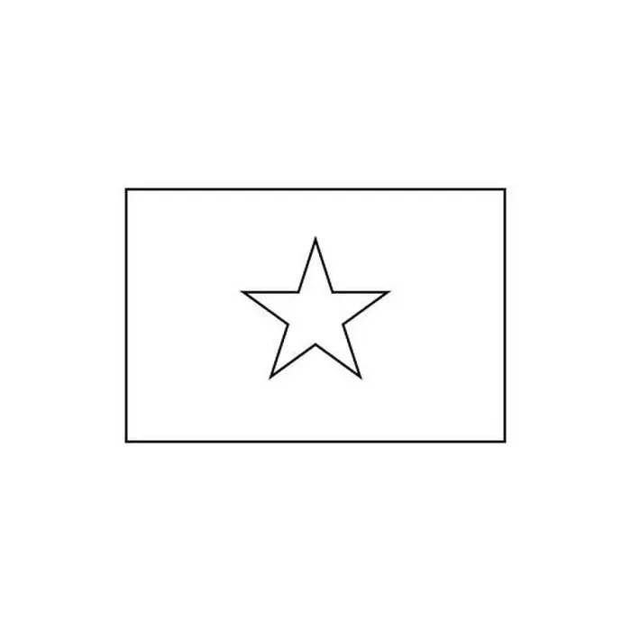 Framed Print : Black outline flag of Vietnam. Thin line vector icon