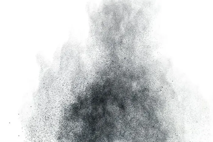 Framed Print : Black powder splatter background.Dust particles texture Framed Print : Black powder splatter background.Dust particles texture