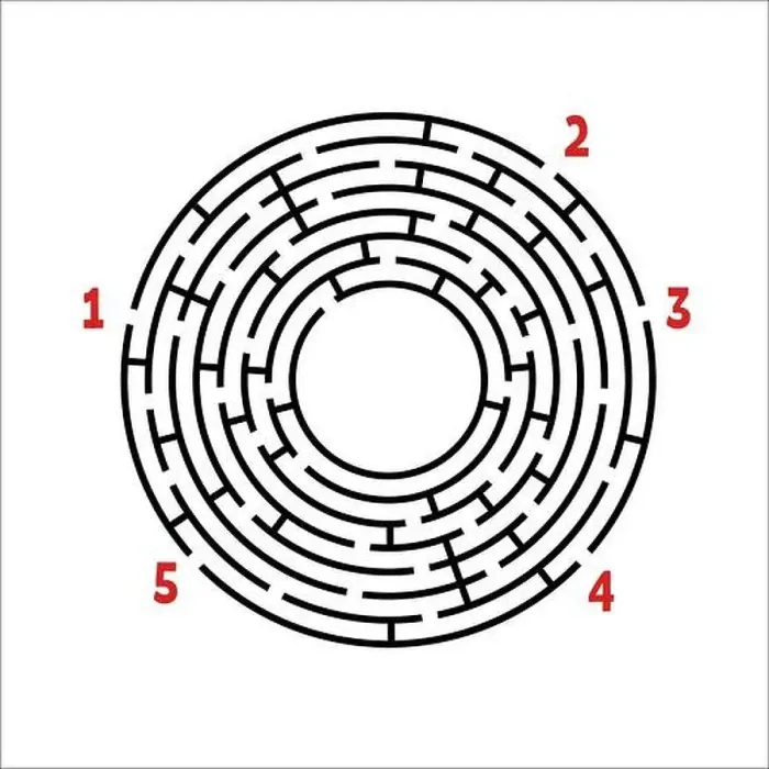 Framed Print : Black round maze. Game for kids Framed Print : Black round maze. Game for kids