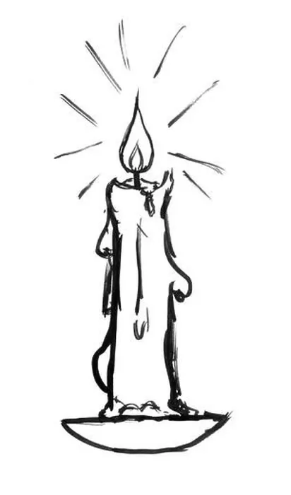 Framed Print : Black Sketchy Ink Hand Drawing of Burning Candle Framed Print : Black Sketchy Ink Hand Drawing of Burning Candle