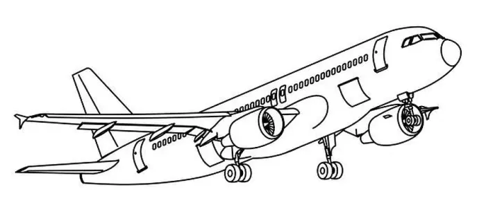 Framed Print : Black and white drawing, simple line, spirit ligne claire'. Airbus A320 take-off