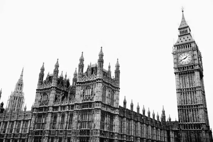 Framed Print : Black & White image of the Houses Of Parliament in Westminster London England UK which is a popular travel destination Framed Print : Black & White image of the Houses Of Parliament in Westminster London England UK which is a popular travel destination