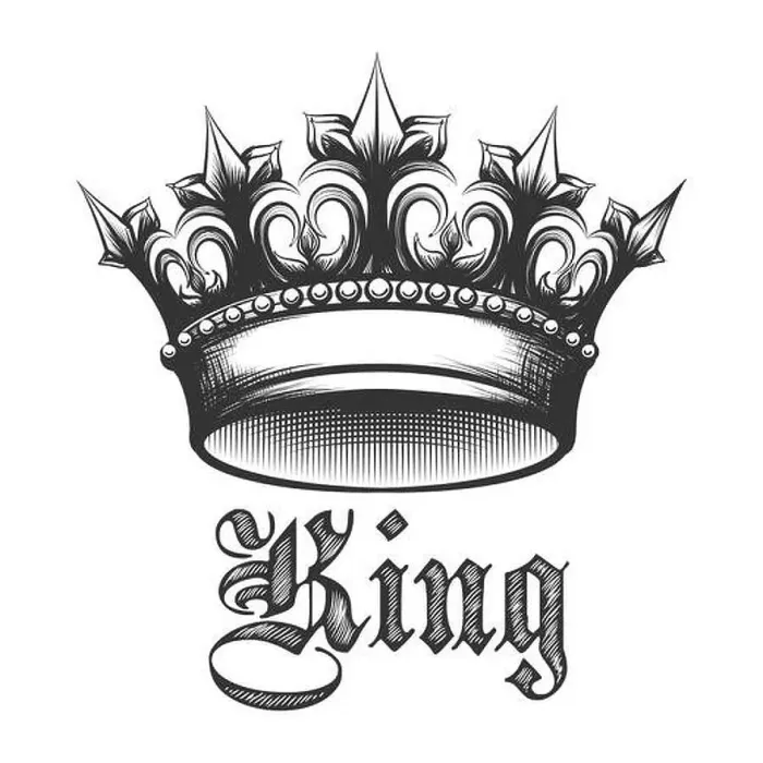 Framed Print : Black and white king crown drawn in Engraving style. Vector illustration Framed Print : Black and white king crown drawn in Engraving style. Vector illustration