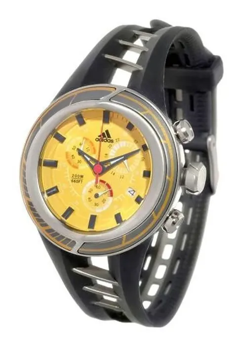 Framed Print : Black and yellow adidas activewear wristwatch photographed on a white background Framed Print : Black and yellow adidas activewear wristwatch photographed on a white background