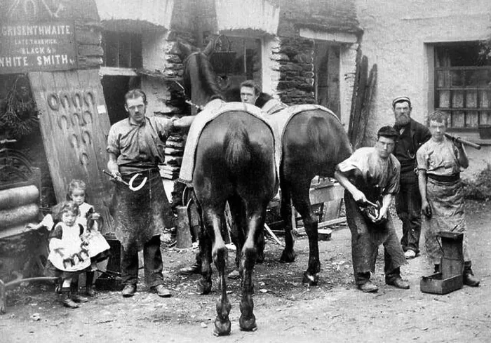 Framed Print : Blacksmith, Bowness early 1900s Framed Print : Blacksmith, Bowness early 1900s