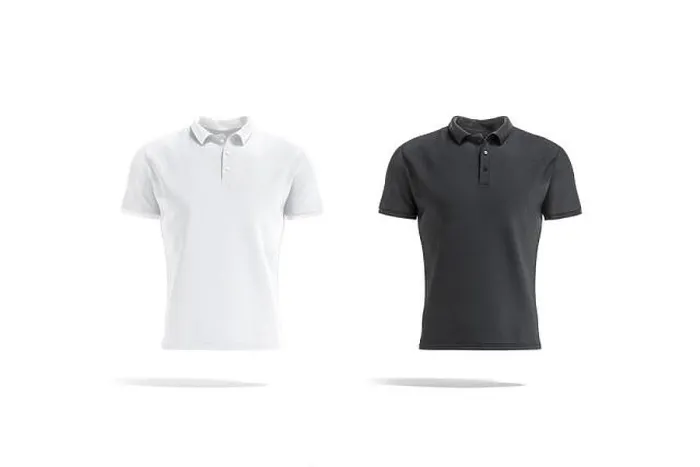 Framed Print : Blank black and white polo shirt mock up, front view Framed Print : Blank black and white polo shirt mock up, front view