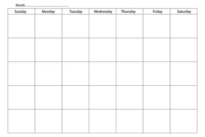 Framed Print : Blank calendar page. Simple monthly planner. Grid layout schedule. Vector illustration Framed Print : Blank calendar page. Simple monthly planner. Grid layout schedule. Vector illustration
