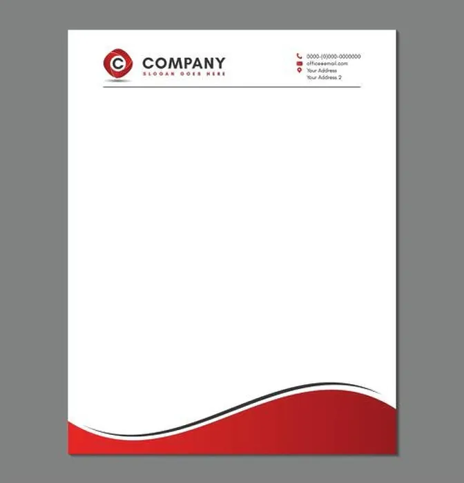 Framed Print : Blank Red Letterhead Template with Circle Logo Framed Print : Blank Red Letterhead Template with Circle Logo
