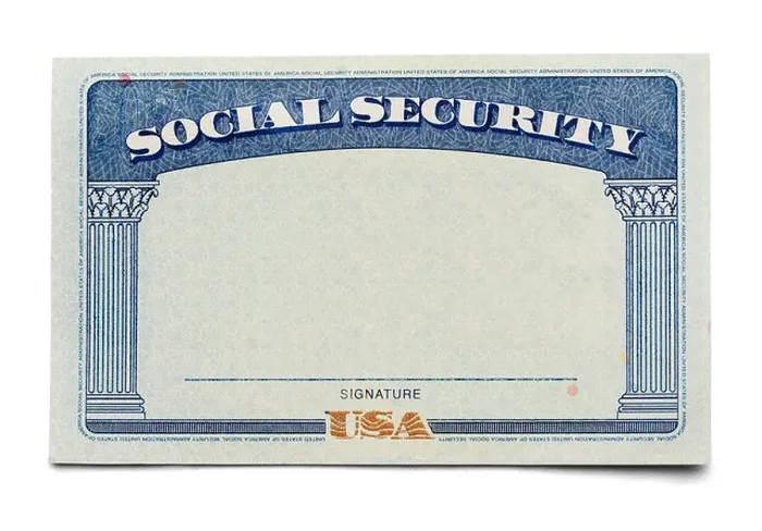 Framed Print : Blank Social Security Card Isolated on a White Background Framed Print : Blank Social Security Card Isolated on a White Background