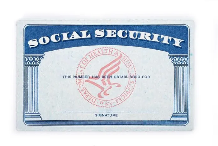 Framed Print : Blank social security card on a white Framed Print : Blank social security card on a white