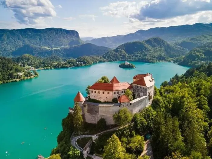 Framed Print : Bled Castle Blejski Grad Overlooking Lake Bled in Slovenia Framed Print : Bled Castle Blejski Grad Overlooking Lake Bled in Slovenia