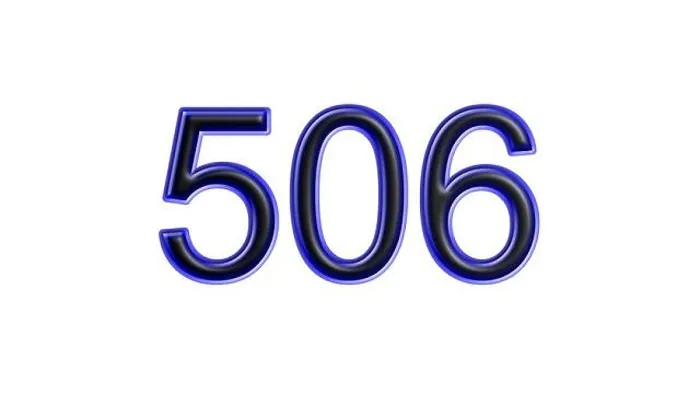 Framed Print : blue 506 number 3d effect white background Framed Print : blue 506 number 3d effect white background