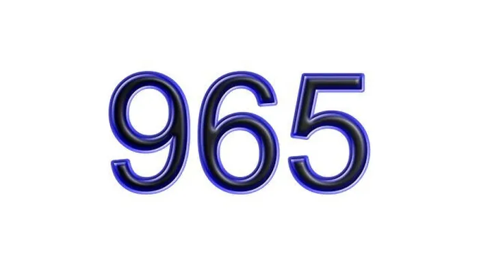 Framed Print : blue 965 number 3d effect white background Framed Print : blue 965 number 3d effect white background