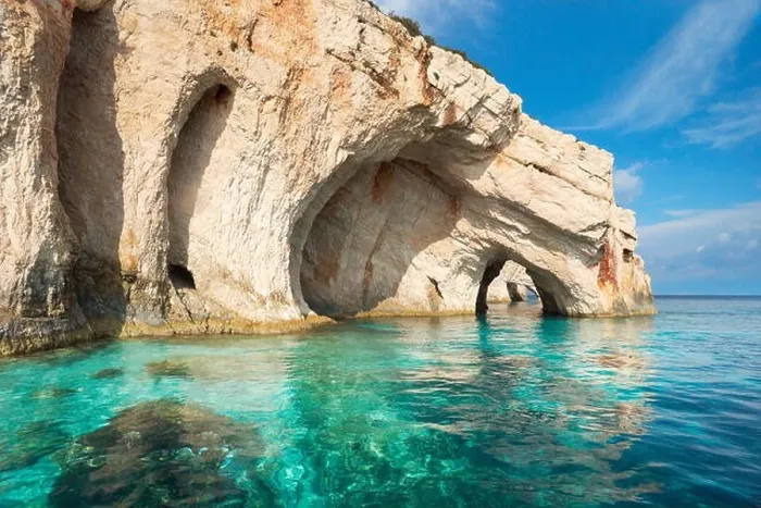 Framed Print : Blue Caves, Skinari Cape, Zakynthos Island, Greece Framed Print : Blue Caves, Skinari Cape, Zakynthos Island, Greece