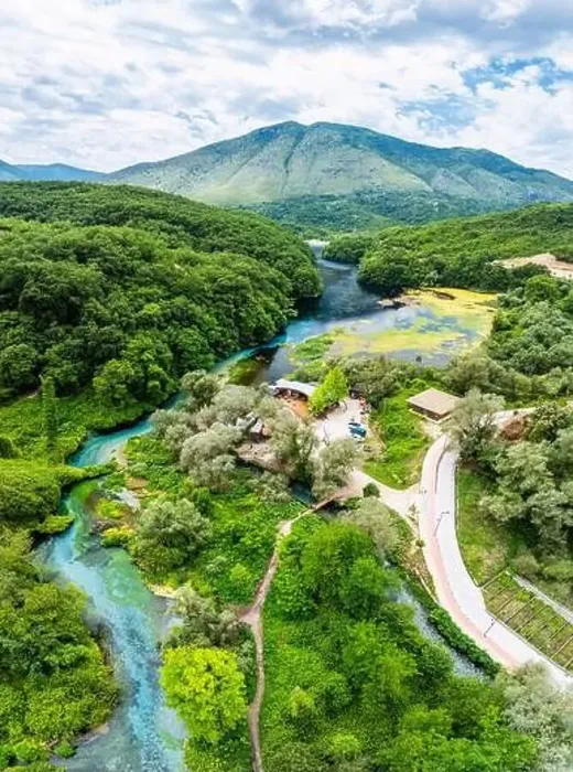 Framed Print : The Blue Eye from a drone, Muzine, Finiq, Albania, Europe Framed Print : The Blue Eye from a drone, Muzine, Finiq, Albania, Europe
