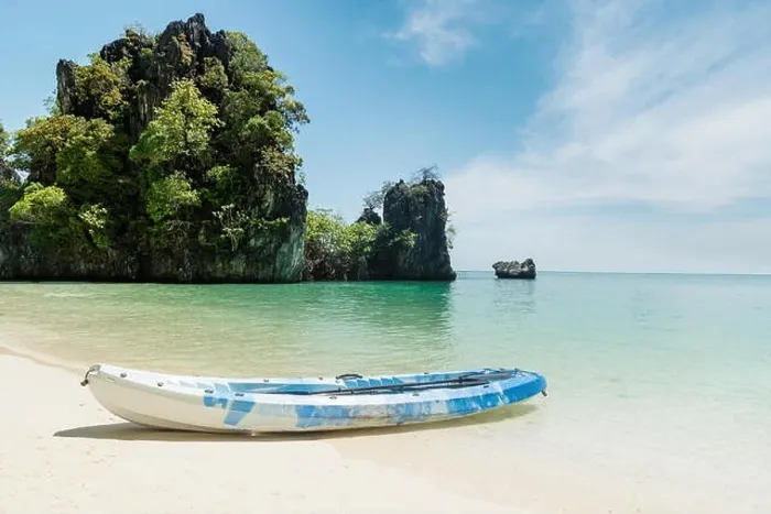 Framed Print : Blue kayaks on the tropical beach in Phuket, Thailand. Summer, Vacation and Travel concept Framed Print : Blue kayaks on the tropical beach in Phuket, Thailand. Summer, Vacation and Travel concept