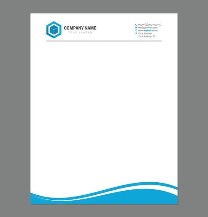 Framed Print : Blue Letterhead Template for Print with Square Logo Framed Print : Blue Letterhead Template for Print with Square Logo