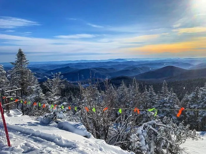 Framed Print : Blue Mountains, Killington Ski Resort, Vermont, New England
