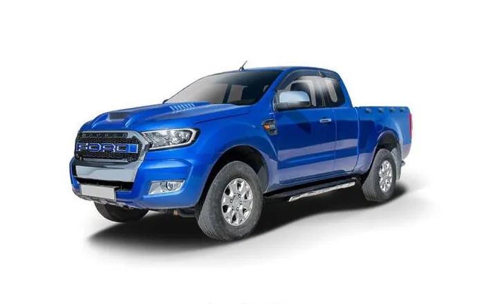Framed Print : Blue pick-up truck isolated on white background Framed Print : Blue pick-up truck isolated on white background