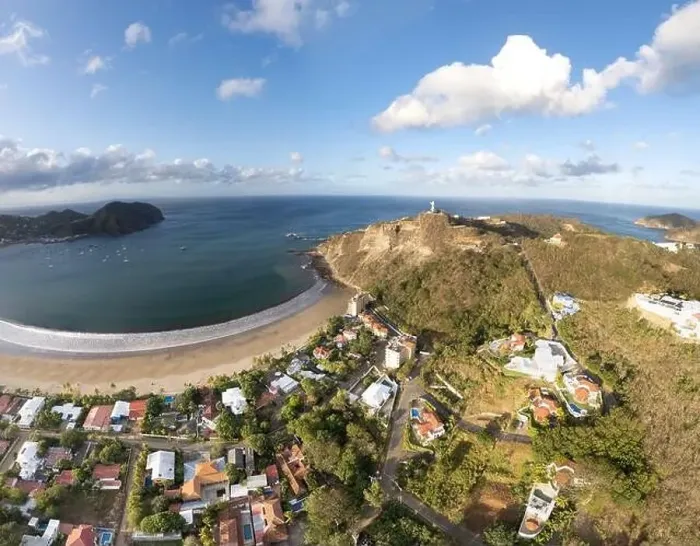 Framed Print : Blue sky over San Juan Del Sur city aerial panorama Framed Print : Blue sky over San Juan Del Sur city aerial panorama