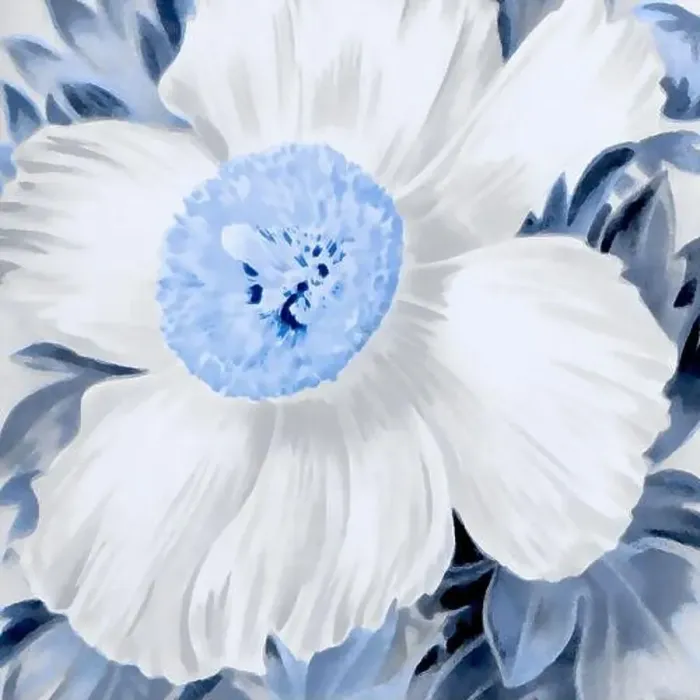 Framed Print : Blue-toned square floral art, digitally created Framed Print : Blue-toned square floral art, digitally created