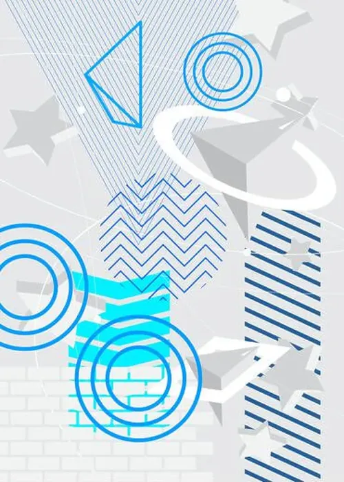 Framed Print : Blue and white geometric bright theme poster banner Framed Print : Blue and white geometric bright theme poster banner