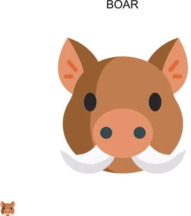 Framed Print : Boar Simple vector icon. Illustration symbol design template for web mobile UI element